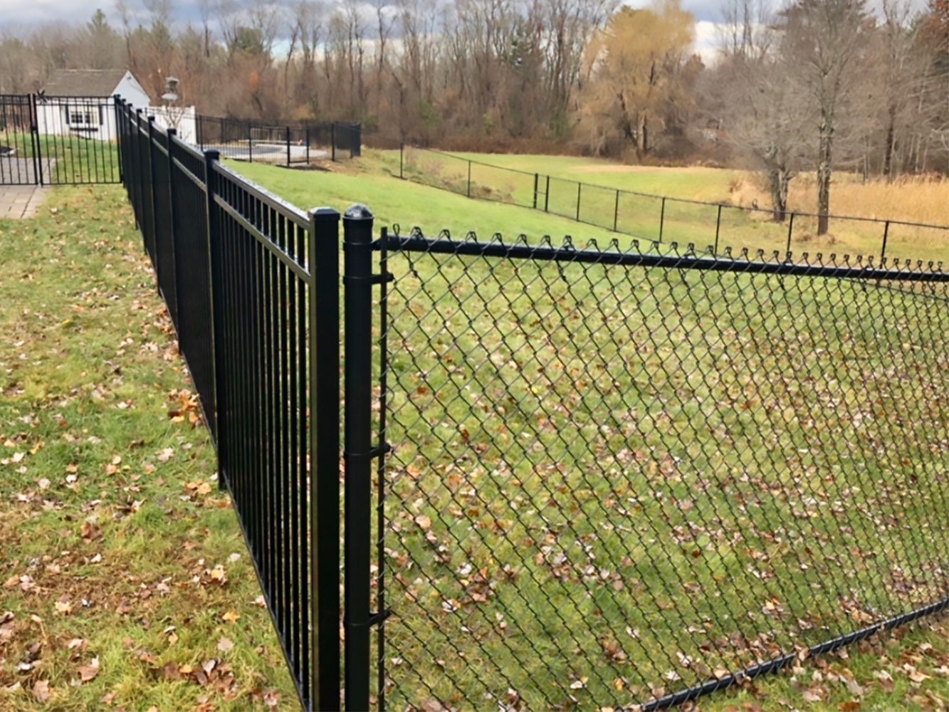 Photo of black chain link fence