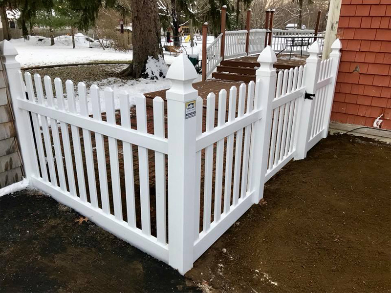 White spaced pickets vinyl fence company in Derry, New Hampshire